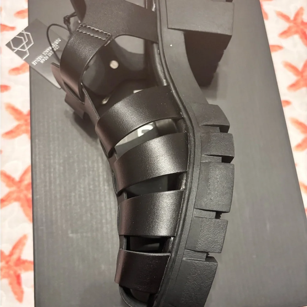 Trendy Black Platform Sandals - Picture 5 of 8